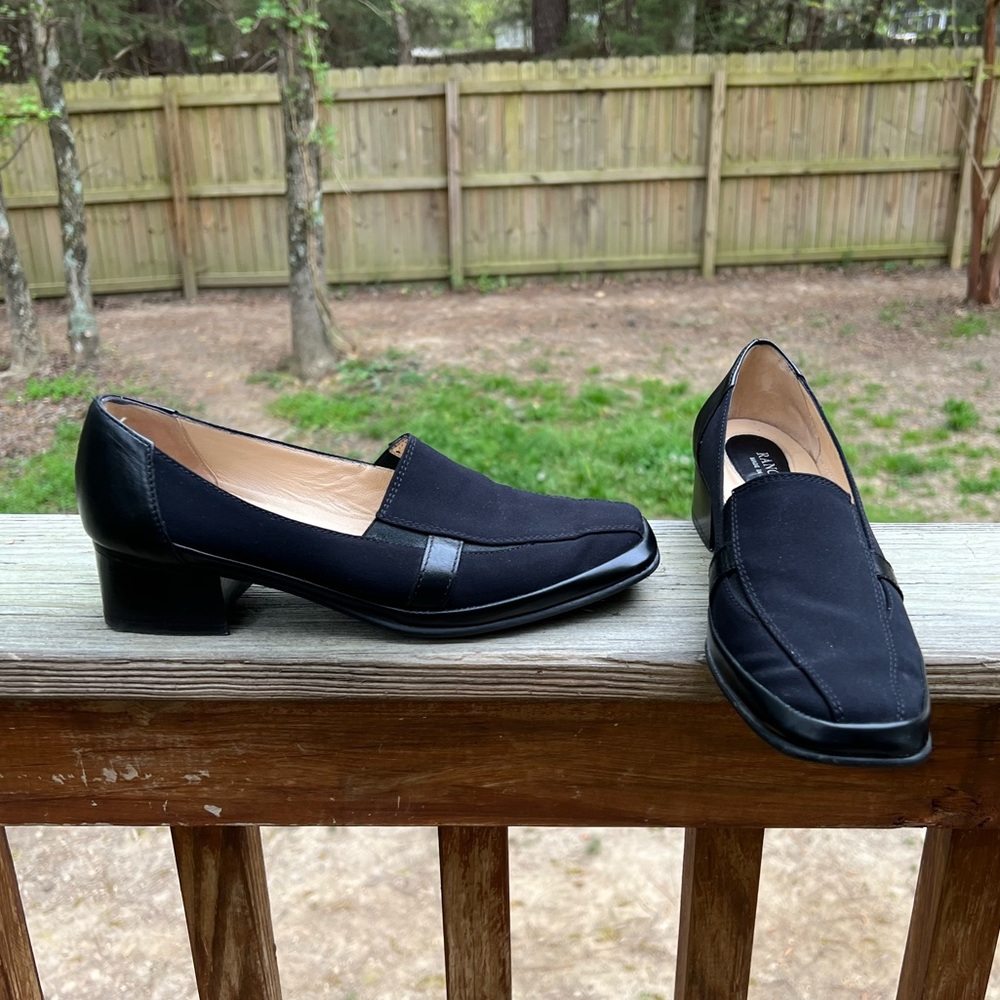 RANGONI Slip on Black Loafer Shoes size 8B